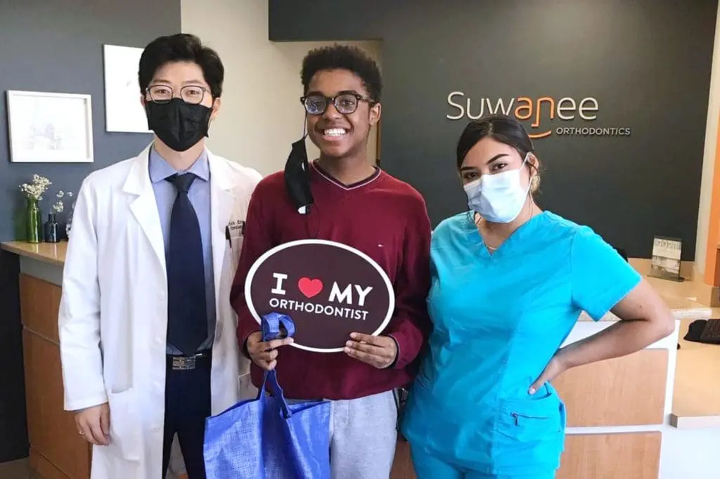 Dr. Nick Kim with patient in orthodontics office